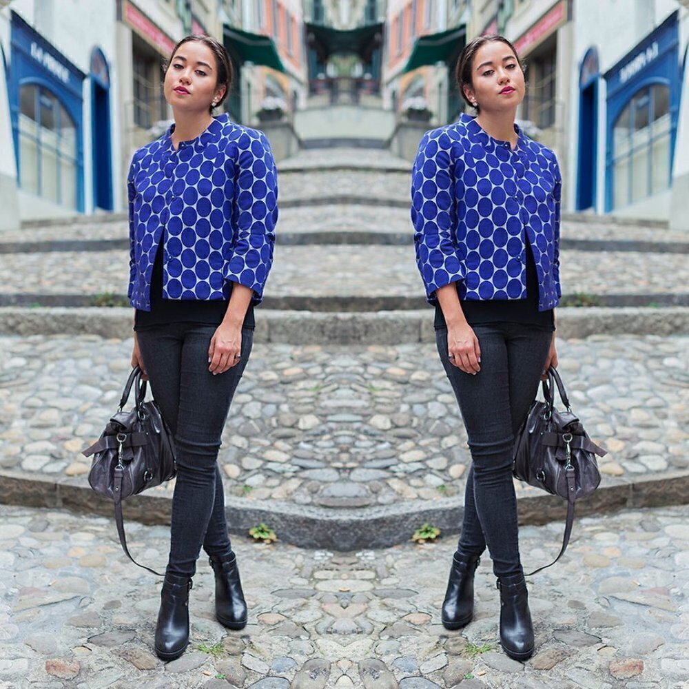 Marni X H&M Blue Polka Dot Retro Style Cropped Blazer Size 4